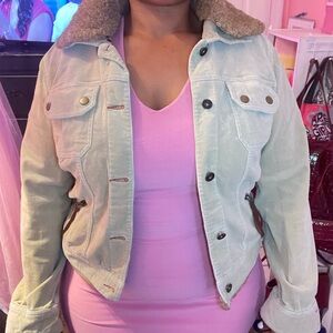 Style & Co. Light Blue Sherpa-Collar Jean Jacket